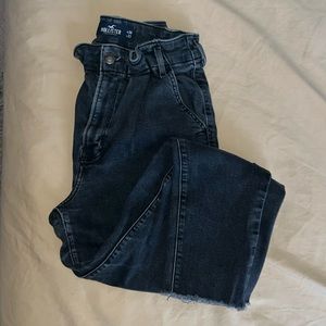 Distressed Hollister Paper Bag Waist Mom Jeans